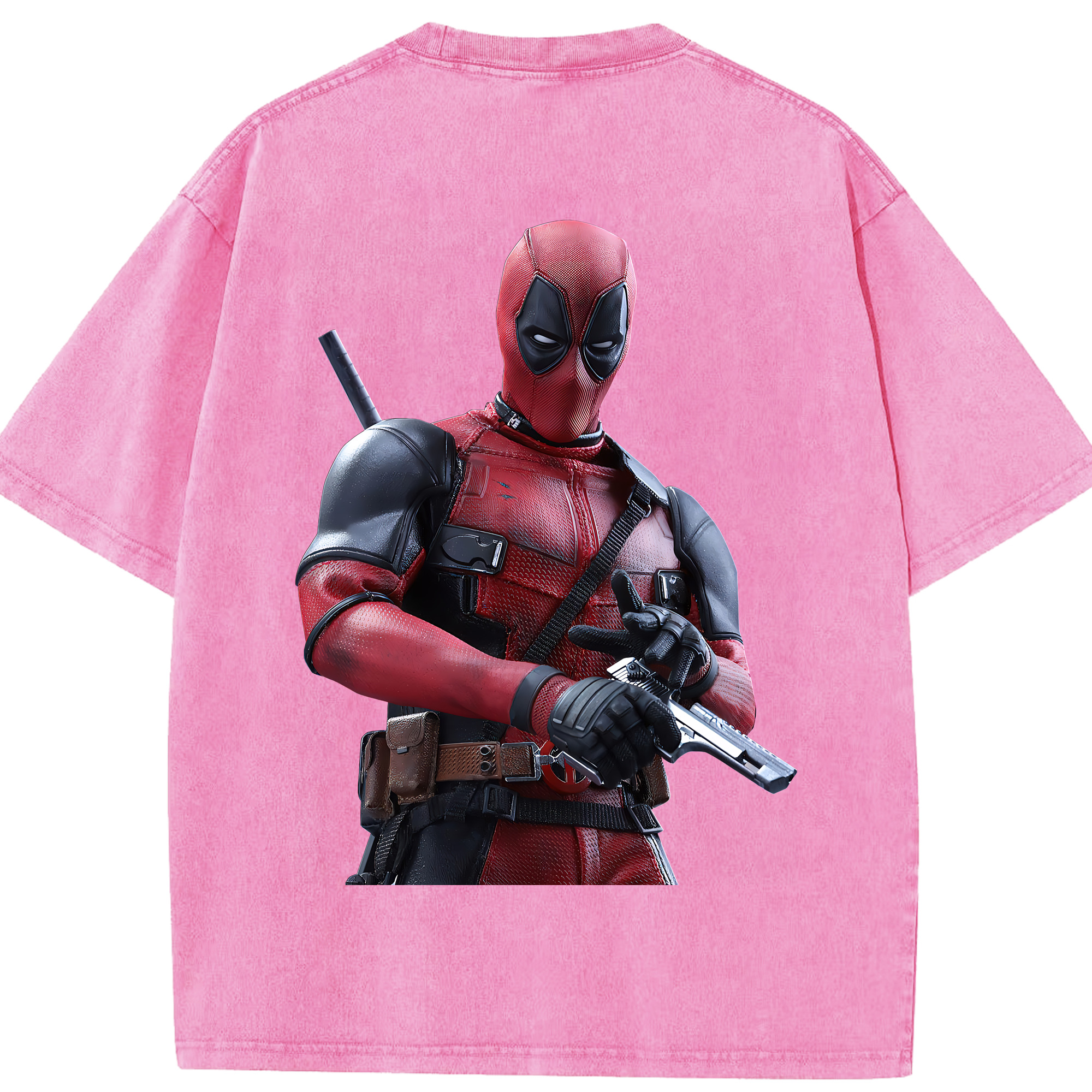 （画像用） Deadpool デッドプール 綿100% ヴィンテージ風 半袖Tシャツ（背面プリント）
